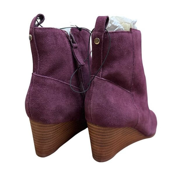 Women's Suede Ankle Booties - Purple - Picture 6 of 7